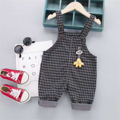 Plaid Dungarees for Toddler Boy