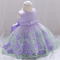 Baby Girl 3D Floral Butterfly Decor Formal Dress - Hibobi