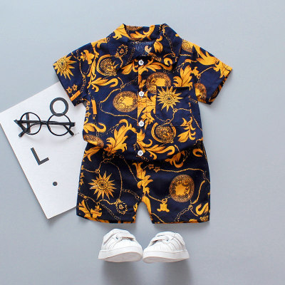 Toddler Boy Geometric Short Sleeve Shirt & Shorts