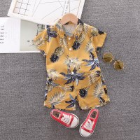 Toddler Boy Pineapple Print Shirt & Shorts  Yellow