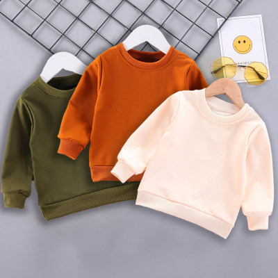 Toddler Boy Solid Color Long Sleeves Sweatshirts