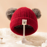 Baby Lovely Hairball Woolen hat  Red