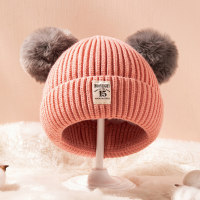 Baby Lovely Hairball Woolen hat  Pink