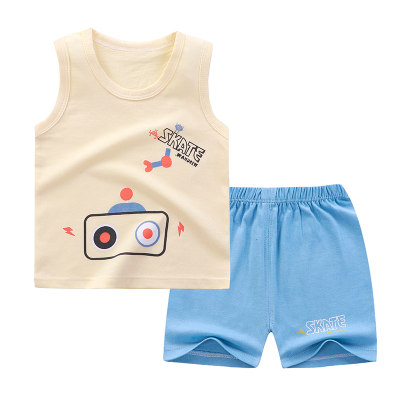 Toddler Boy Robot Vest & Blue Shorts