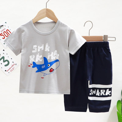 Toddler Boy Shark Alphabet T-shirt & Shark Shorts