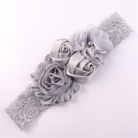 Baby 3D Floral Color-block Headwear  Grey