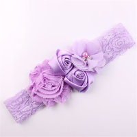 Baby 3D Floral Color-block Headwear  Purple