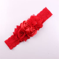 Baby 3D Floral Color-block Headwear  Red