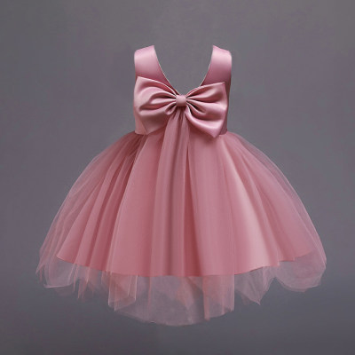 Toddler Girls Sweet Cute Floral Bow Formal Dress