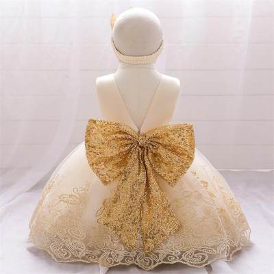 Toddler Girls Floral Sweet Bow Party Daily Formal Dress & Headband Formal Dress
