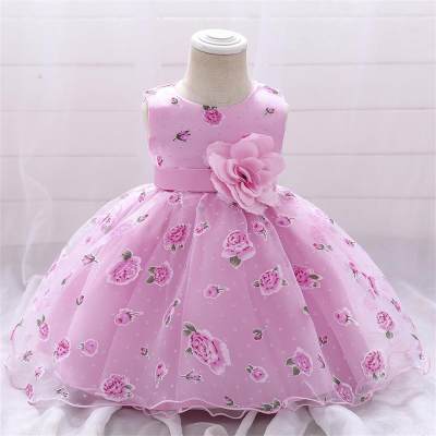 Baby Girl Glamorous Floral Pattern Princess Dress