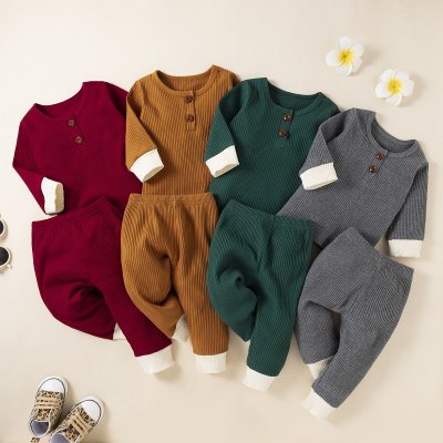 Baby Boy Casual Solid Long Sleeve Sweater Suit