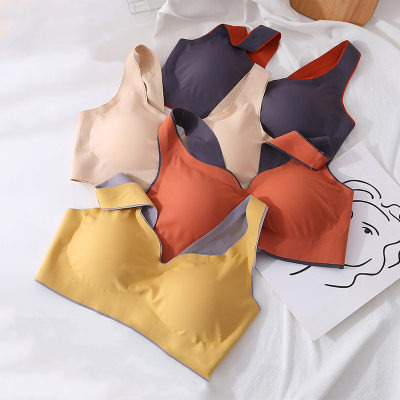 Solid Color Vest-style Seamless Bra