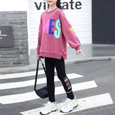 Suéter y pantalones con estampado de letras Kid Girl
