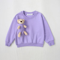 Mom Baby Clothes Bear Doll Casual Sweater  Purple
