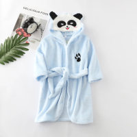 Kid Cute Panda Pattern Nightgown  Light Blue
