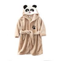 Kid Cute Panda Pattern Nightgown  Dark Brown