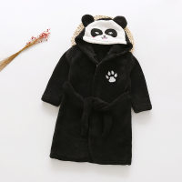 Kid Cute Panda Pattern Nightgown  Black