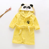 Kid Cute Panda Pattern Nightgown  Yellow