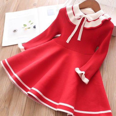 Kid Girl Striped Color Block Sweater Dress