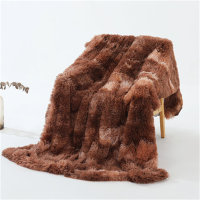 Manta de lana larga Manta de doble funda Manta de sofá Manta de siesta  marrón