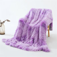 Long Woolen Blanket Double Cover Blanket Sofa Cover Napping Blanket  Purple