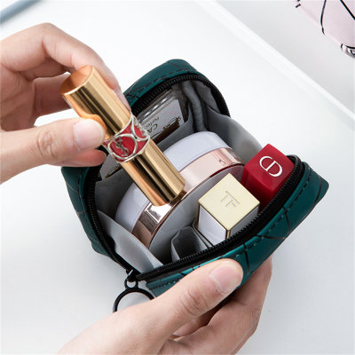 Ins Wind Cosmetic Bag Mujer Portátil Mini Viaje Portátil Bolsa de Lápiz Labial Pequeña Bolsa de Almacenamiento de Cosméticos