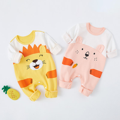 Baby Girl Animal Pattern Color-block Jumpsuit