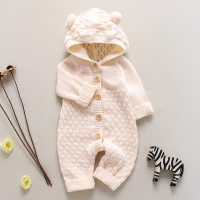Baby Solid Color Long Sleeves Jumpsuit  Apricot