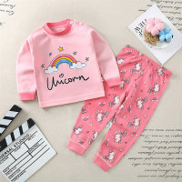 Toddler Girls Rainbow Unicorn Strawberry Pajamas Sets & Pants - Hibobi