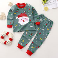 Toddler Boy Christmas Cartoon Cotton Pajamas Sets & Pants  Green