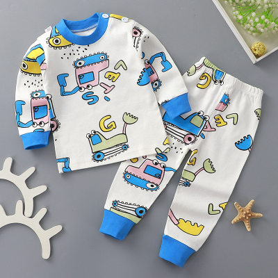 Toddler Boy Cotton Cartoon Color-block Pajamas Sets & Pants
