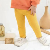 Toddler Girls Cotton Basic Solid Leggings  Yellow