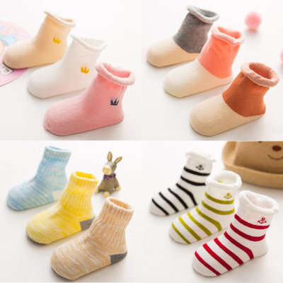 Toddler Girl 3PCS Clocr-Block Lovely Socks