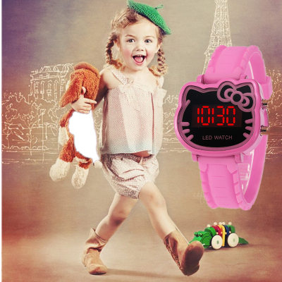 Precioso reloj electrónico de color sólido para niña pequeña