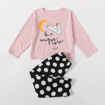 Toddler Girls Cotton Animal Cat Pajamas Sets & Pants