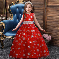 Kids Girls Snowflake Print Dress - Hibobi