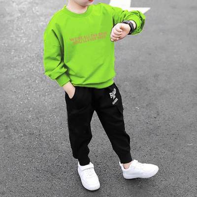 Kid Boy Letter Print Casual Sweater & Pants