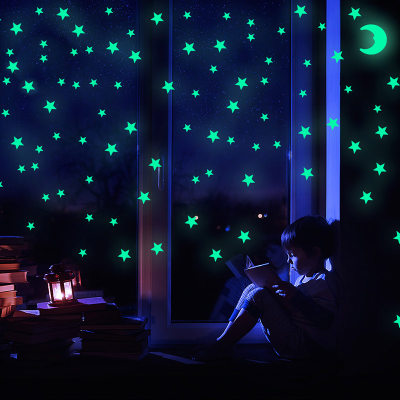 Habitación infantil Estrellas y Luna Vinilos decorativos Decoraciones fluorescentes