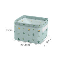 Fabric Storage Basket Household Desktop Cosmetics Collapsible Storage Box  Green