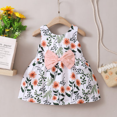 Vestido floral doce para bebê menina