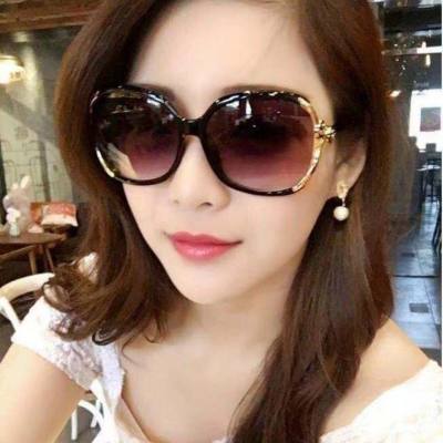 New elegant camellia sunglasses ladies street stall sunglasses fashion ins large frame round Korean retro