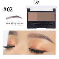 DNM two-color eyebrow powder with eyebrow brush, 5 colors, easy to color, waterproof, natural eyebrow eyebrow seal  grey