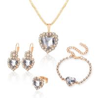 Conjunto de pendientes y collar de diamantes con forma de gota de agua de Instagram europeo y americano, joyería nupcial de alta gama  Blanco