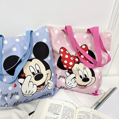 Mickey Canvas Bag Women's Summer New Versatile Shoulder Bag Commuter Tote Bag Large Capacity Handbag Mommy Bag
