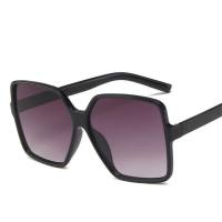 New European and American trend ins large frame sunglasses for men Square frame retro glasses Metal hinge sunglasses for women  Gray
