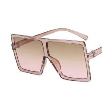 Óculos de sol quadrados com armação grande, tendência de personalidade, novo estilo, óculos de sol coloridos, tendência da moda  champanhe