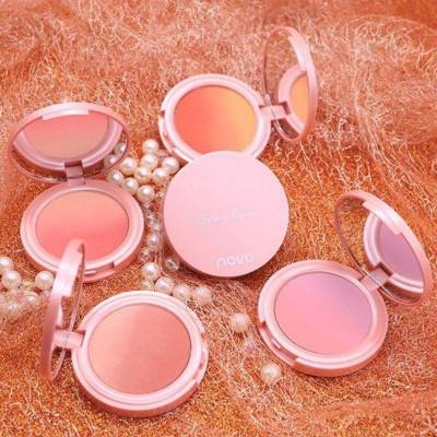 Makeup NOVO sweet pink gradient blush nude makeup natural good complexion two-color blush palette rouge beauty makeup