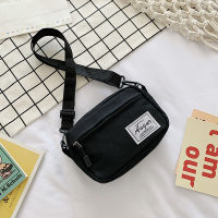 Canvas Mini Forest Series Kleine Tasche für Mädchen Neue koreanische Ausgabe Einfache Umhängetasche Instagram Fashion Bounce Bag  Schwarz