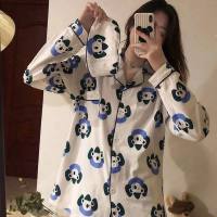 Cardigan pajamas women autumn and winter net celebrity cute long sleeve two-piece suit leisure spring and autumn princess style home clothes  Multicolor
